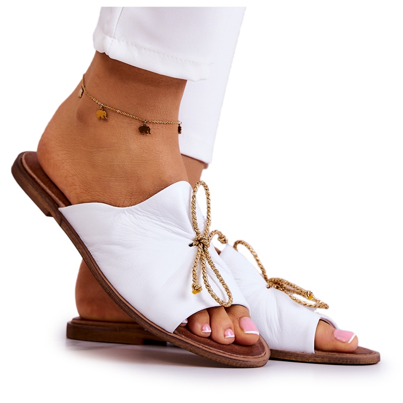 Pantuflas Mujer en Piel Nicole 2659/003 Blanco