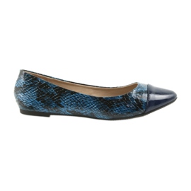 Via-Nova Bailarinas zapatos de mujer Via Nova 07-041 azul marino negro