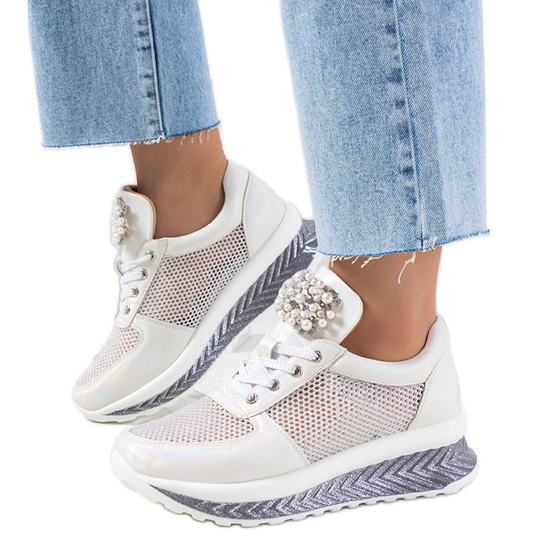 Zapatillas holográficas blancas de Saggers blanco