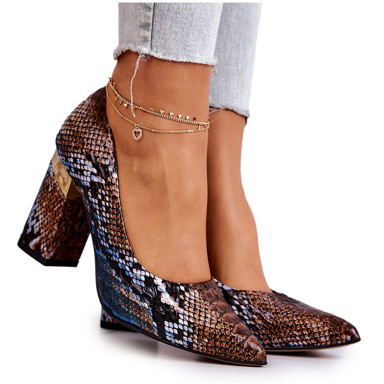 Lewski Shoes Salón Piel Lewski Snake 3117 Marrón-Azul