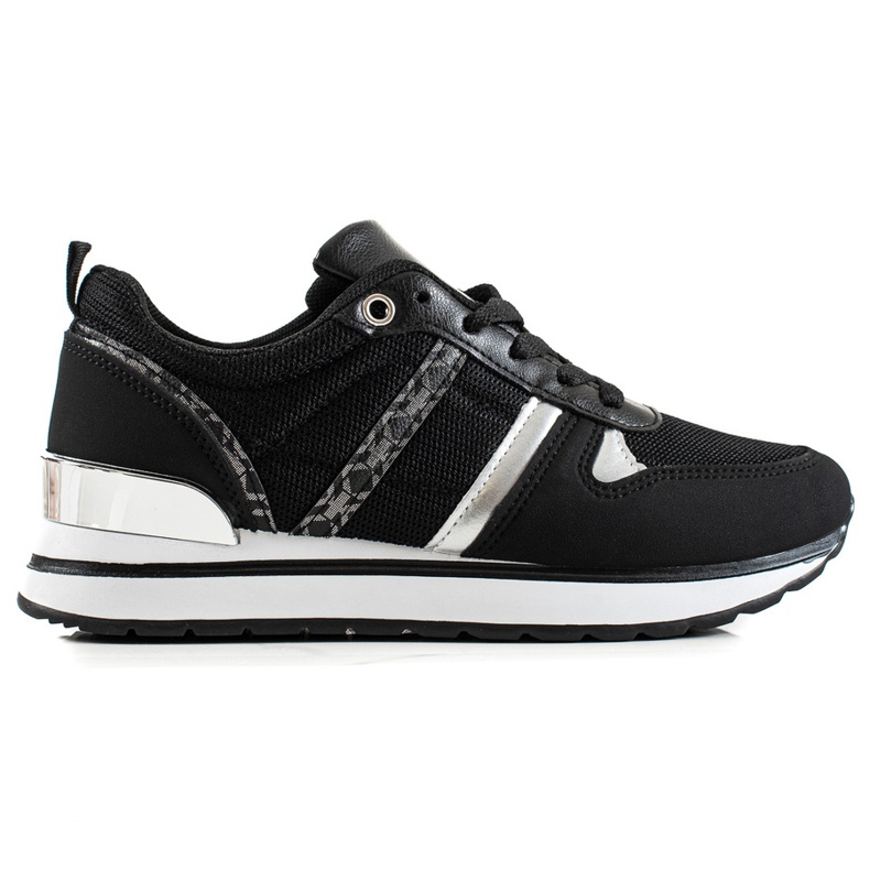Sweet Shoes Zapatillas clásicas cómodas negro plata