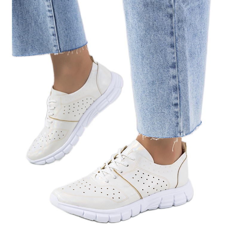 Deportivas holográficas blancas Enid beige