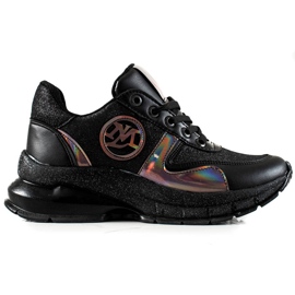 TRENDI Zapatillas con purpurina negro