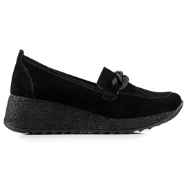 Filippo Brogues de cuero en la plataforma negro