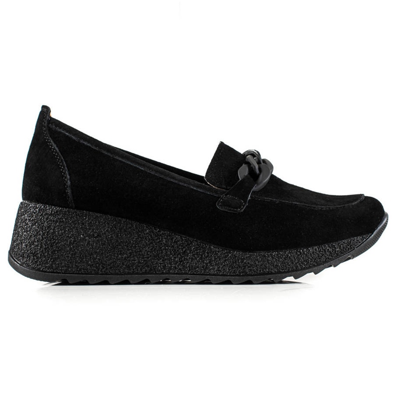 Filippo Brogues de cuero en la plataforma negro