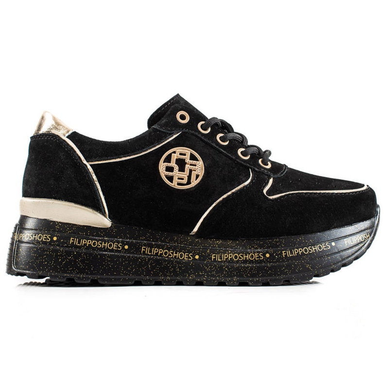 Filippo Zapatillas de cuero de moda negro