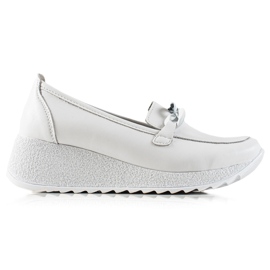 Filippo Brogues de cuero en la plataforma blanco