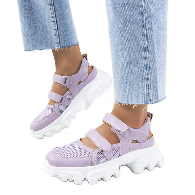 Zapatillas moradas con suela de tractor de Djurs violeta