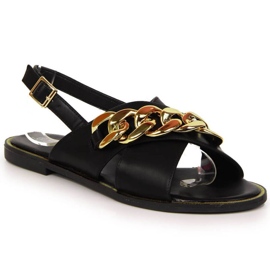 Negro Vinceza W JAN116A sandalias con cadena