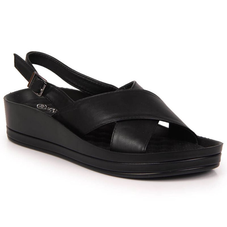 Negro Vinceza W JAN117A sandalias con cuña