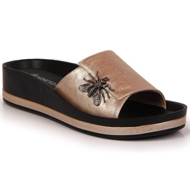 Zapatillas cuña con insecto Vinceza W JAN118B dorado