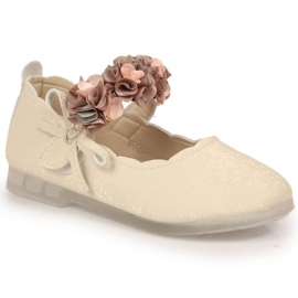 Bailarinas velcro con flores Vinceza Jr JAN99A beige