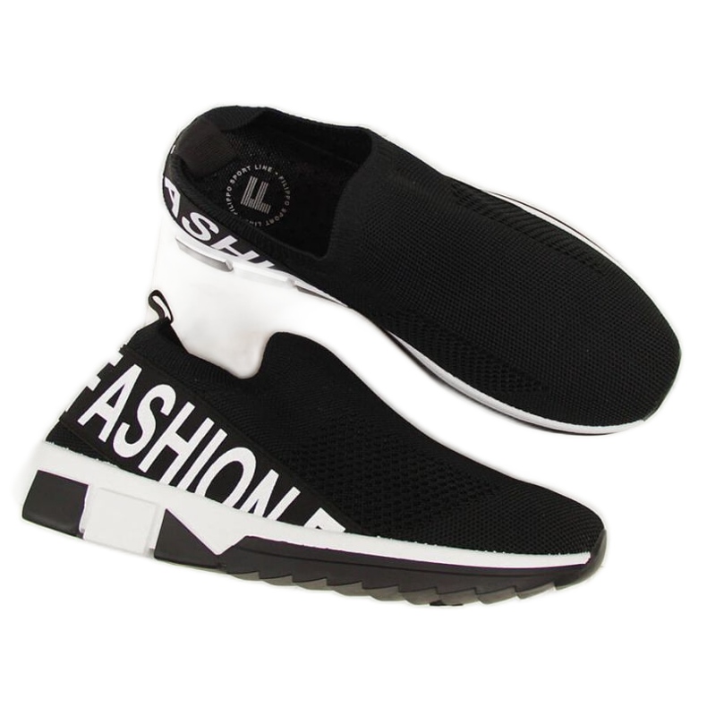 Zapatillas deportivas negras slip on Filippo W PAW224A negro