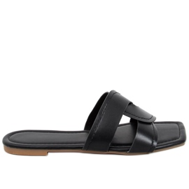 Chanclas con suela cuadrada Nitya Black negro