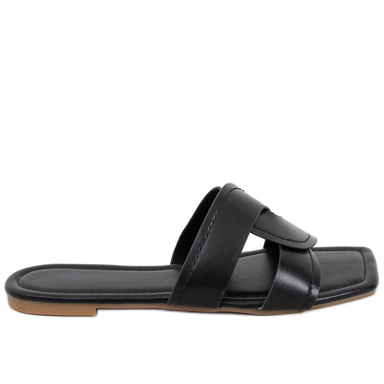 Chanclas con suela cuadrada Nitya Black negro