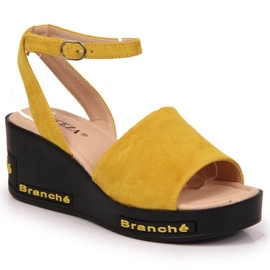Sandalias cuña Vinceza W JAN108B amarillo
