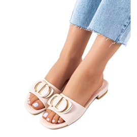 Babuchas beige con tacón plano Cammeray