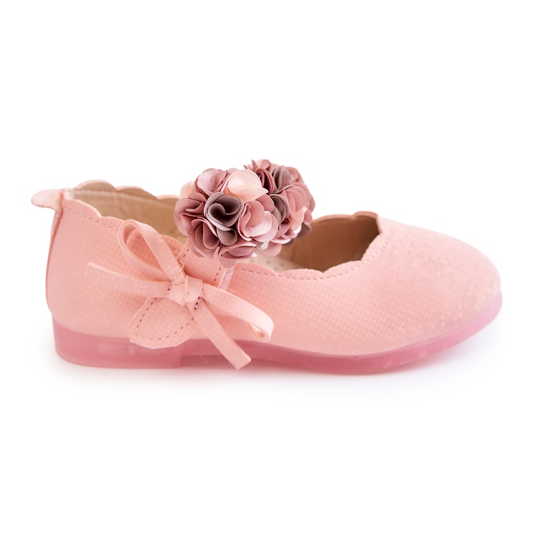 Vinceza Bailarinas Infantiles Con Velcro Flores Caitlin Rosa rosado