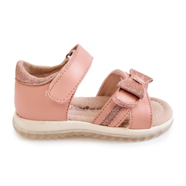 S.Barski Sandalias Infantiles De Piel Con Velcro Rosa Lolly