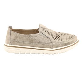 Zapatos deportivos cómodos en la plataforma Jezzi 20PB08-1653 beige dorado