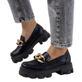 Mocasines negros con cadena Fouzia