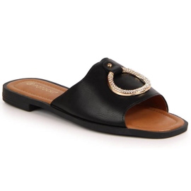 Pantuflas negras con adorno Potocki W WOL74A negro