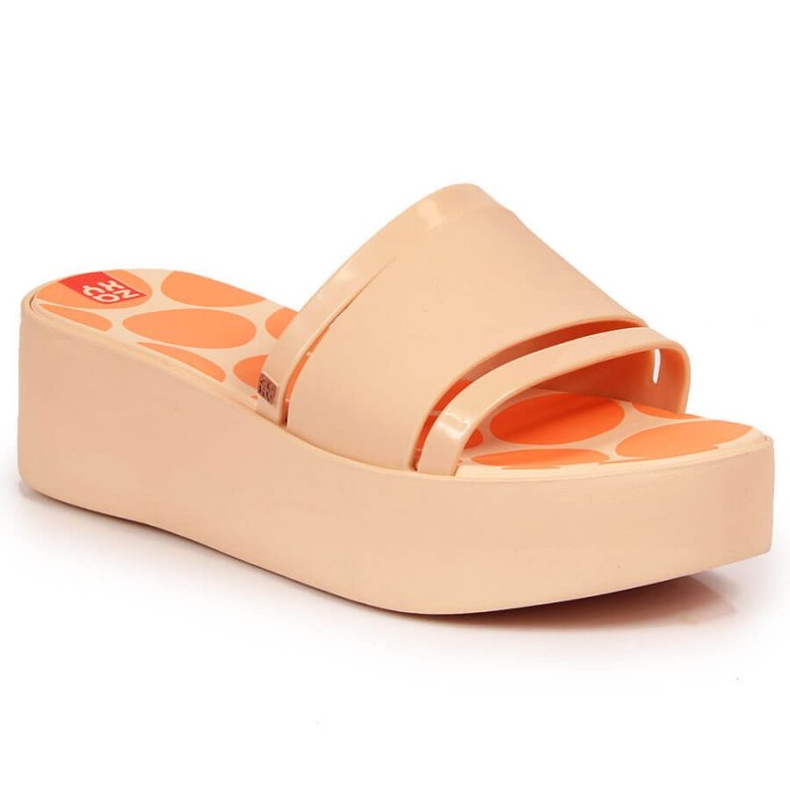 Zapatillas de goma en la plataforma Zaxy W INT1708A nude rosado