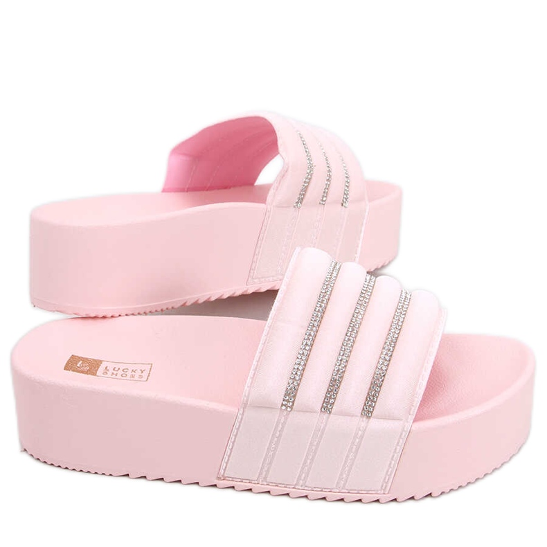 Pantuflas Leah Pink suela alta rosado