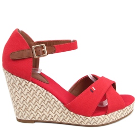Sandalias cuña Lamis Rojas rojo