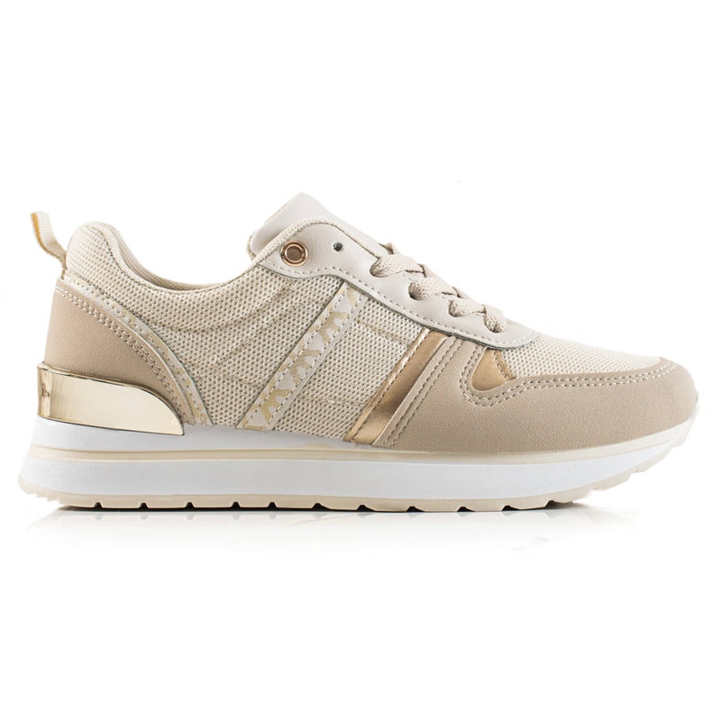 Sweet Shoes Zapatillas clásicas cómodas beige dorado