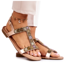 S.Barski Sandalias Mujer Con Strass Oro Rosa Julies dorado