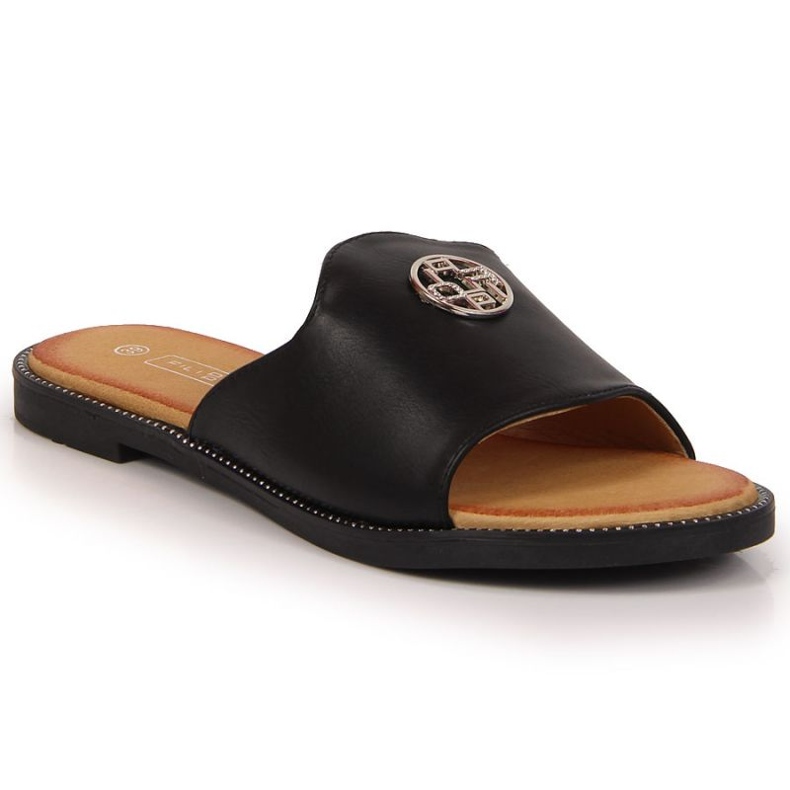 Pantuflas negras con decoración Filippo W PAW344A negro