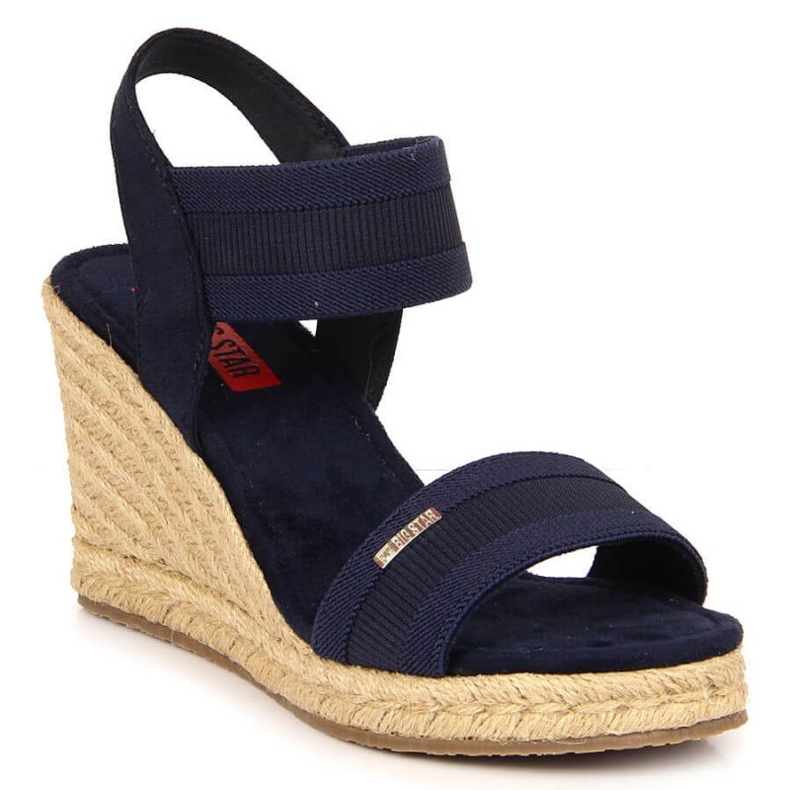 Sandalias cuña Big Star W JJ274977 azul marino