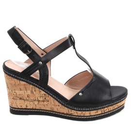 Sandalias cuña Nancy Negras negro