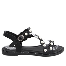 Sandalias con perlas Zarina Negro