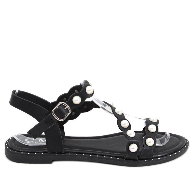Sandalias con perlas Zarina Negro