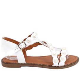 Sandalias con perlas Zarina Blanco