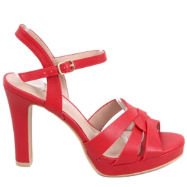 Camara Sandalias rojas de tacón alto rojo