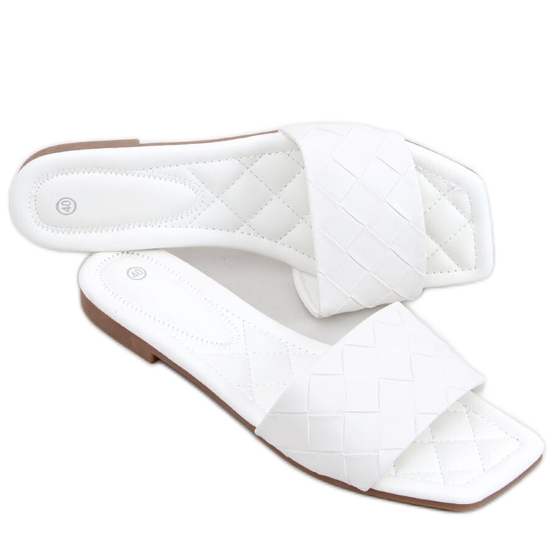 Babucha Sahar Blanco suela cuadrada