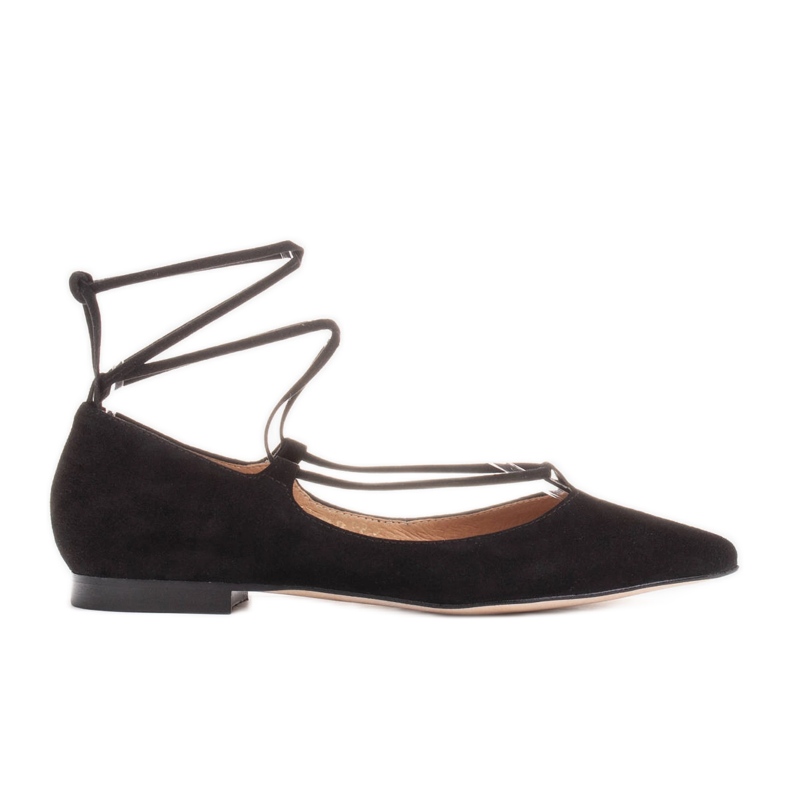 Marco Shoes Bailarinas de ante con tira alrededor negro