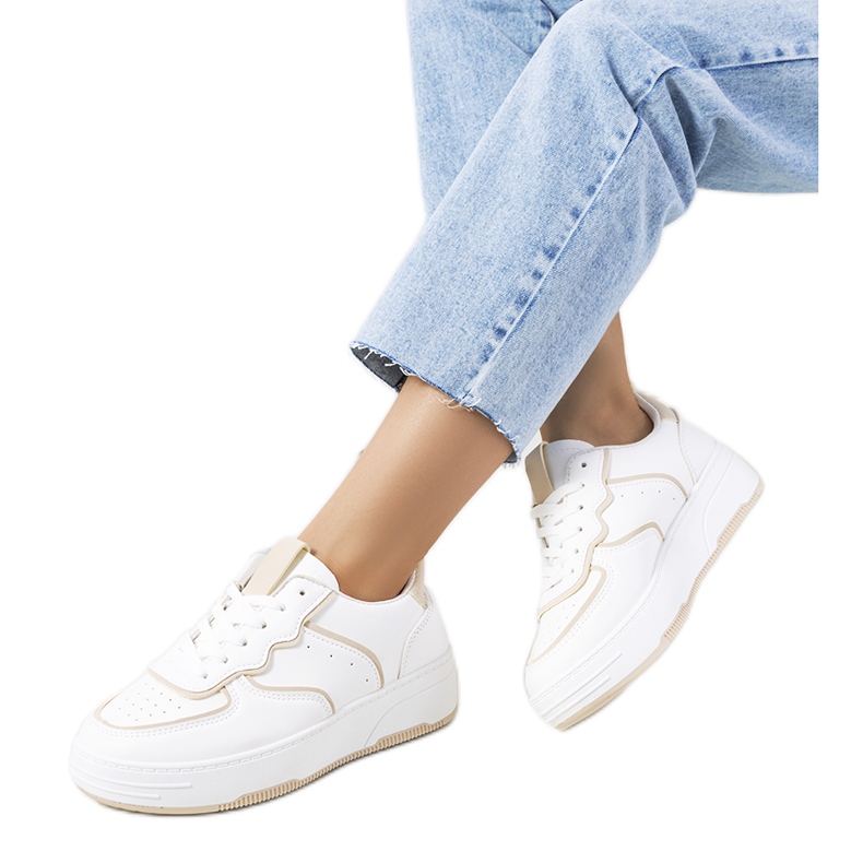 Deportivas Bieke de mujer blancas y beige