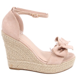Alpargatas sandalias con cuña Aida Nude rosado