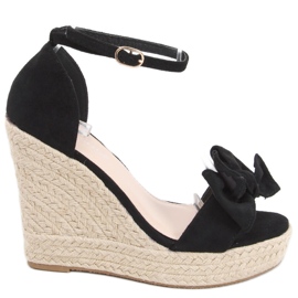 Sandalias Alpargatas con cuña Aida Negra negro