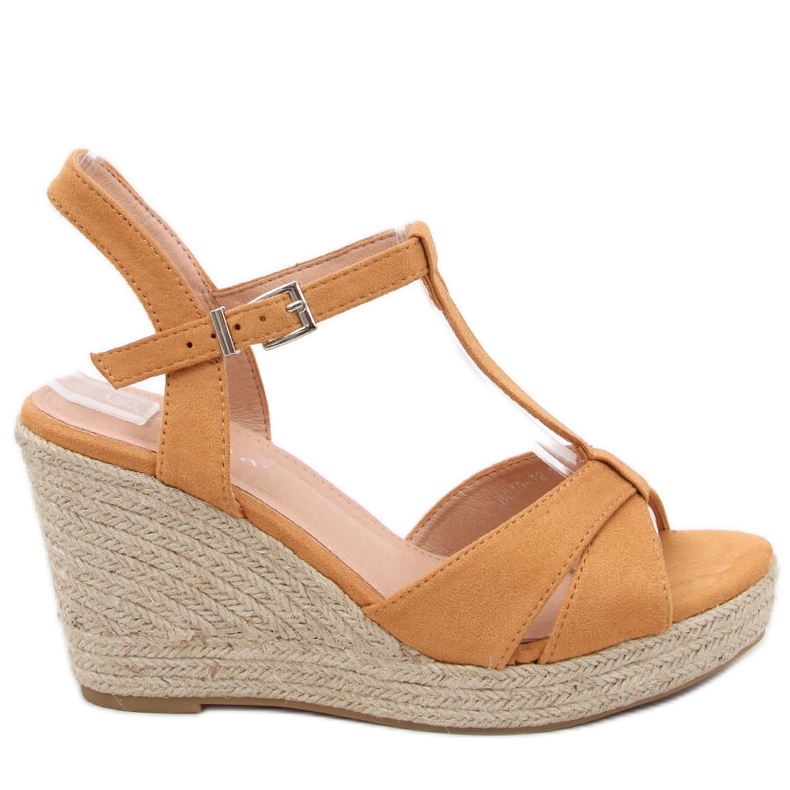 Alpargatas sandalias con cuña Basam Camel marrón
