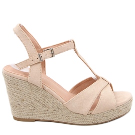 Sandalias Alpargatas con cuña Basam Beige