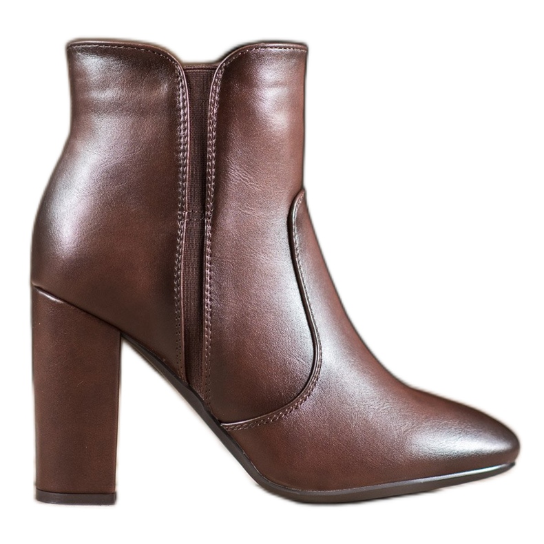 Super Mode Botas marrones con cuero ecológico marrón