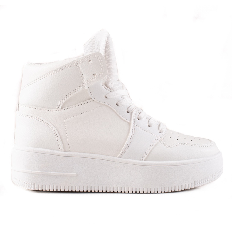 Renda Zapatillas altas en la plataforma blanco