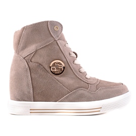 Filippo Deportivas de piel con cuña beige