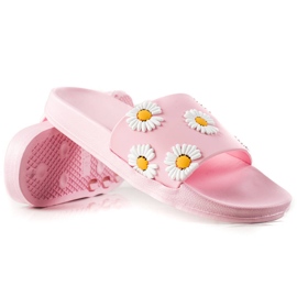 TRENDI Pantuflas Rosa Con Margaritas rosado