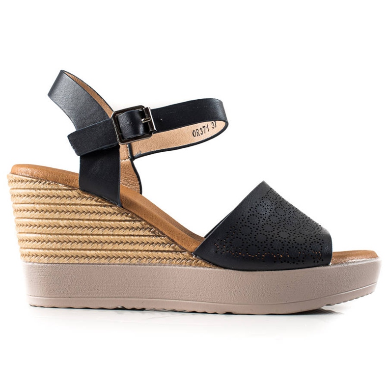 Clowse Sandalias ligeras con tacón de cuña negro